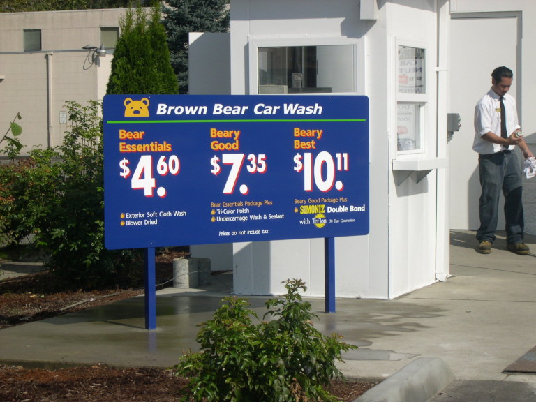 Brown bear car wash kehoe signs